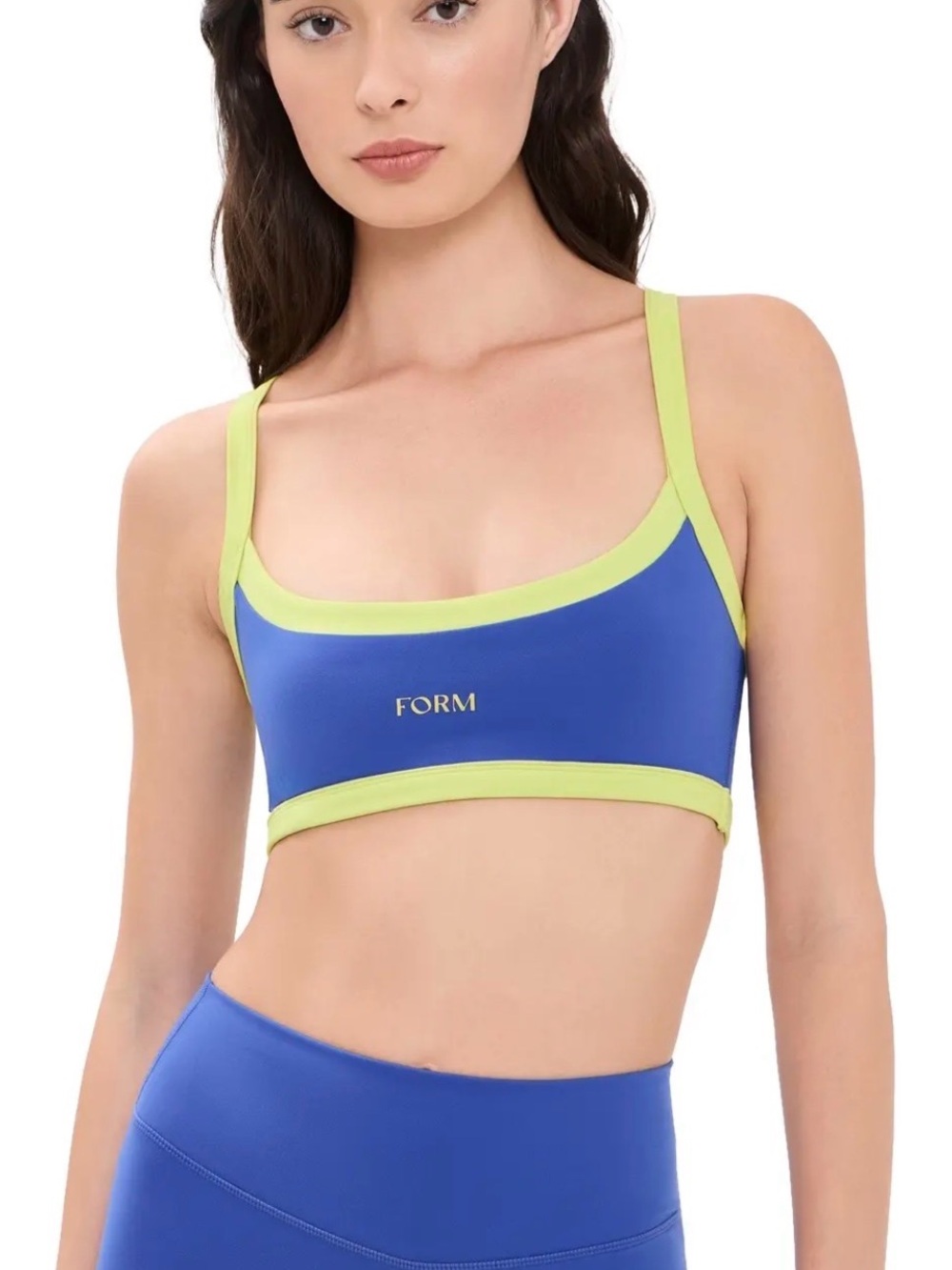 FORM - Blue & Lime Contrast Sports Bra - Women’s Activewear/Workout